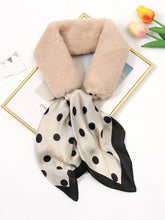 Colourful plaid furry scarf Sai Feel